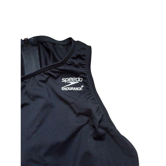 Speedo Women's Size 12/38 Team Black Endurance+ One Piece Swimsuit  Zip Back $75 - Picture 3 of 7
